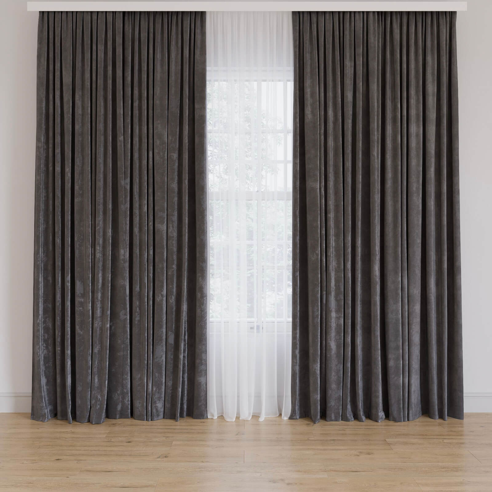 3D Visualization of Fabric for Gray Curtains
