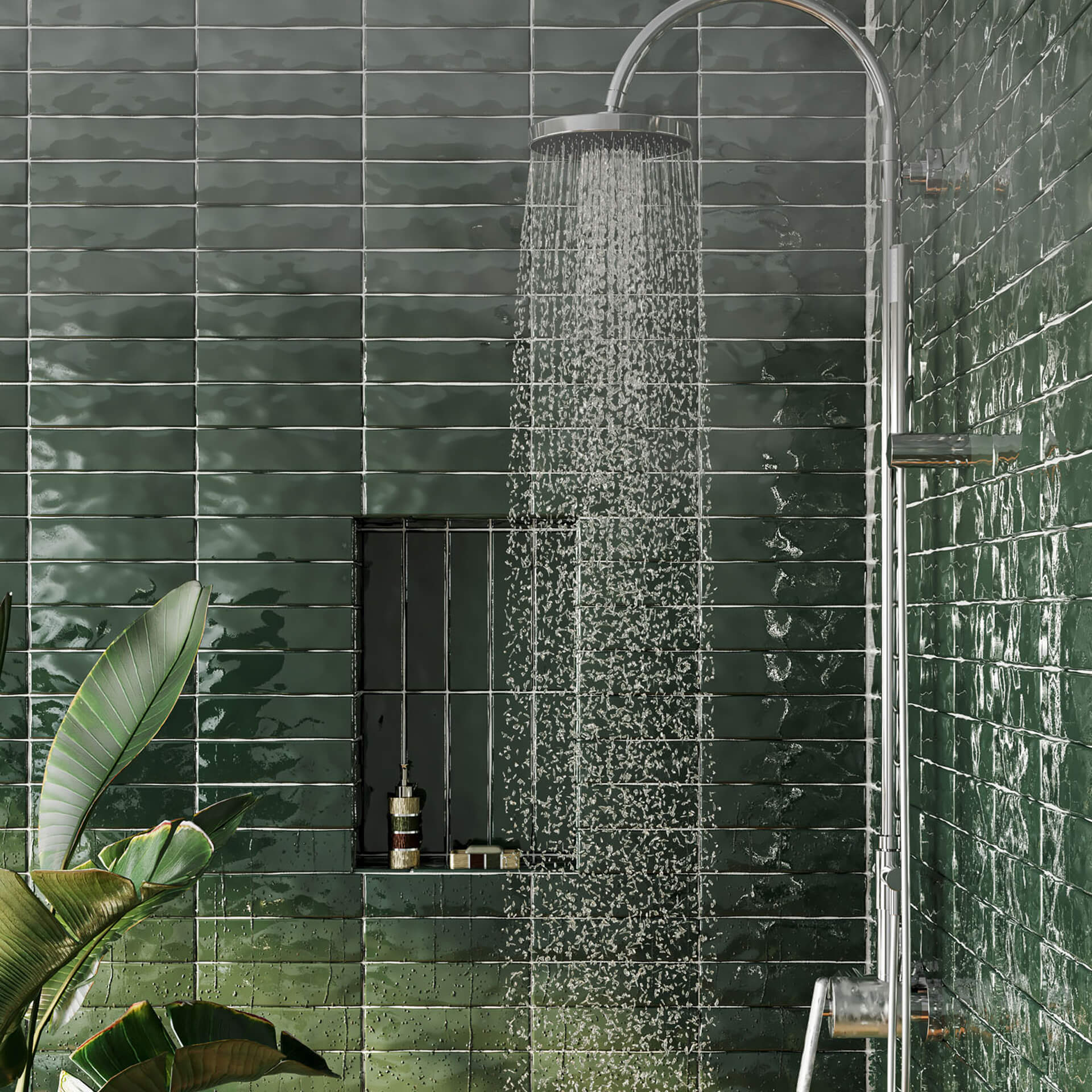 High-Quality 3D Rendering of Bathroom Wall Tiles