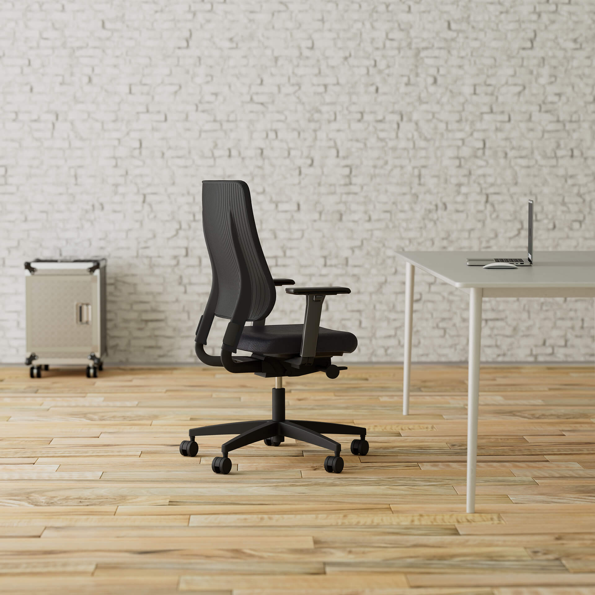 Black Office Chair 3D Image
