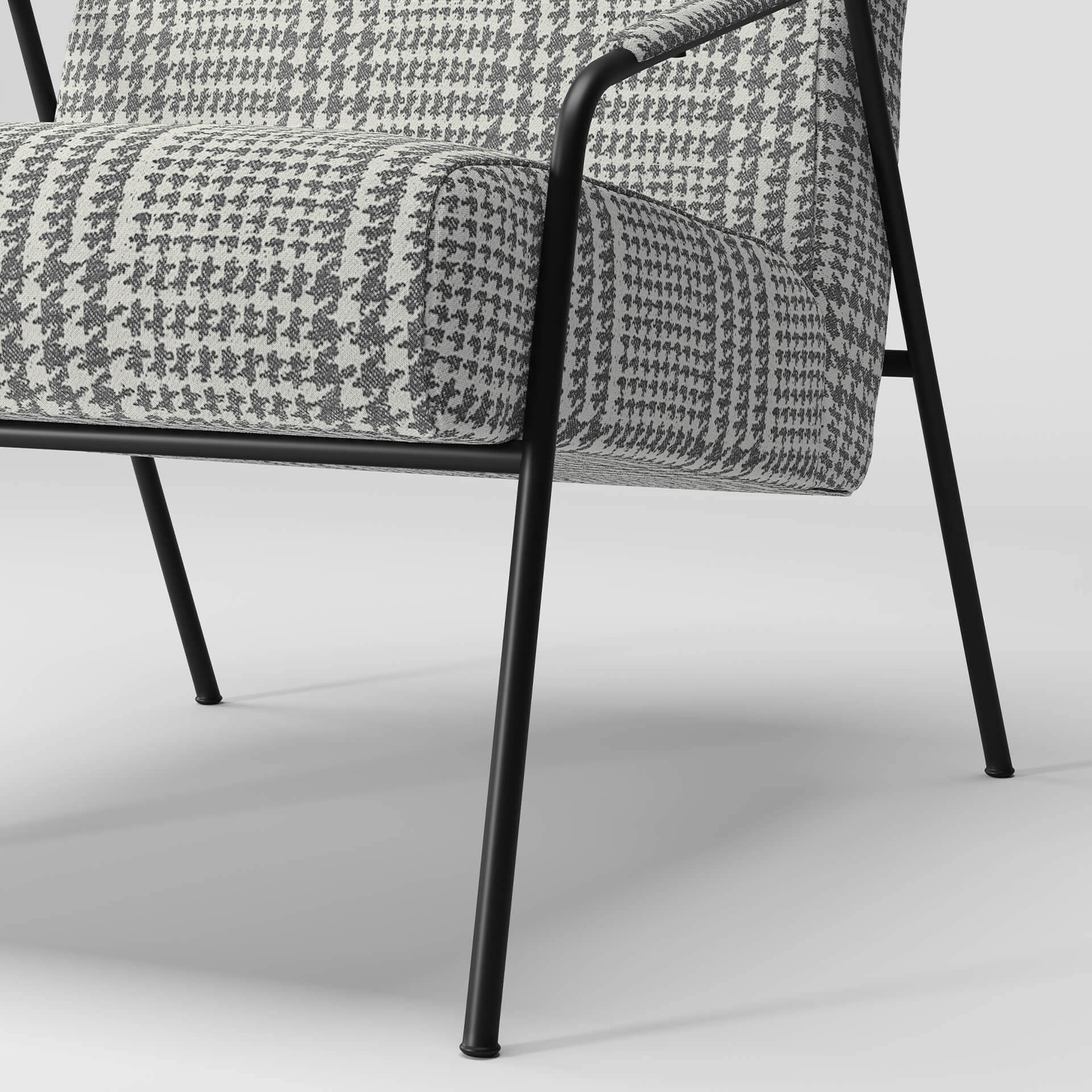 Close-Up 3D Render of Patterned Gray Chair