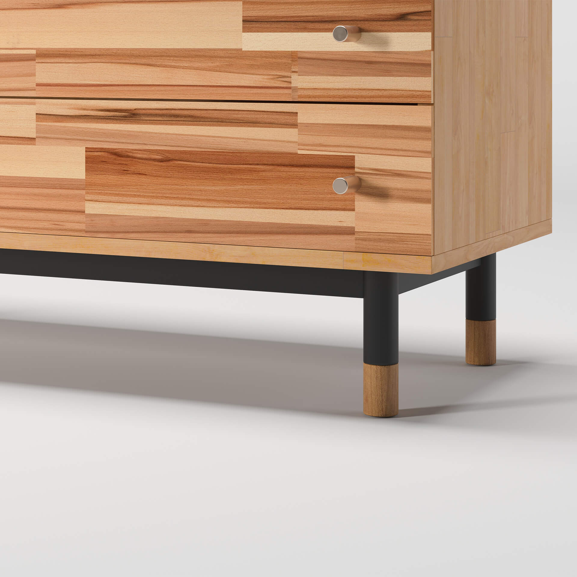 Close-Up 3D Render of Wooden Cabinet