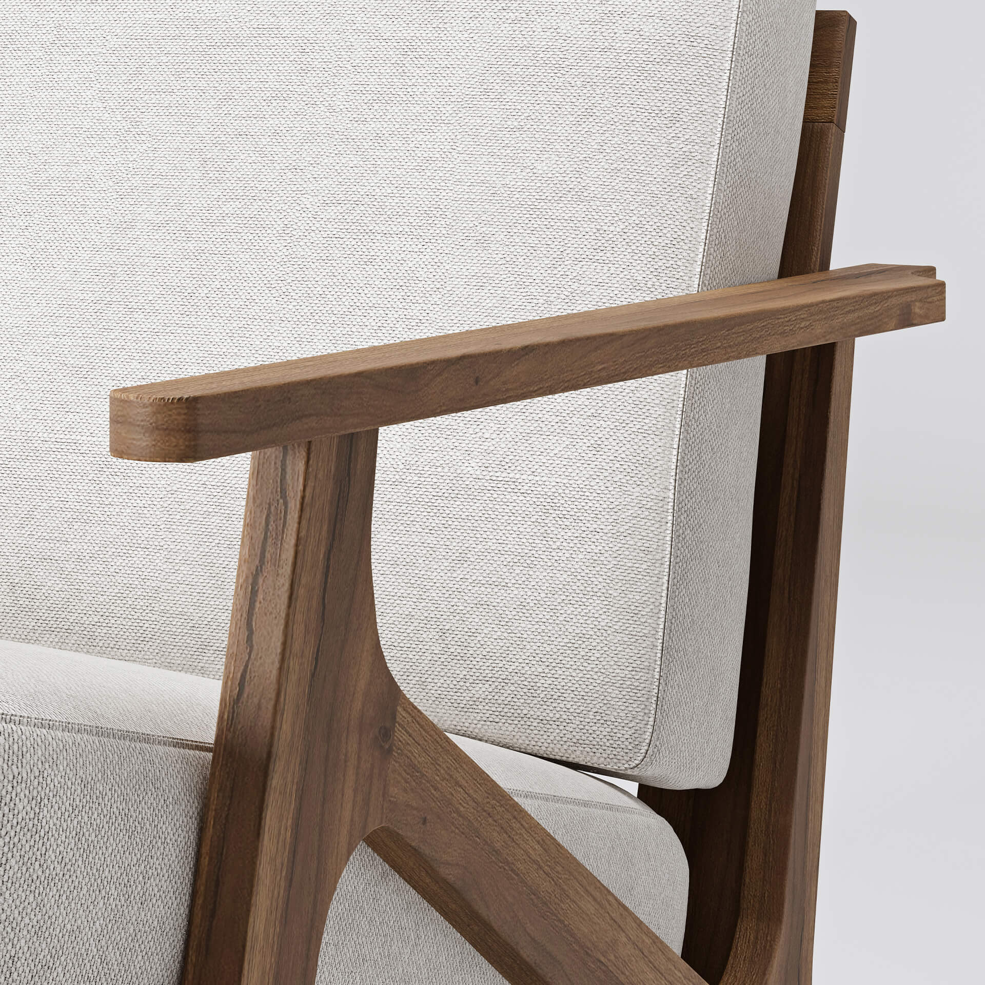 Close-Up 3D Render of Wooden Chair