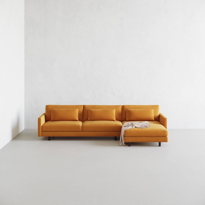 Orange Sofa Wall Rendering