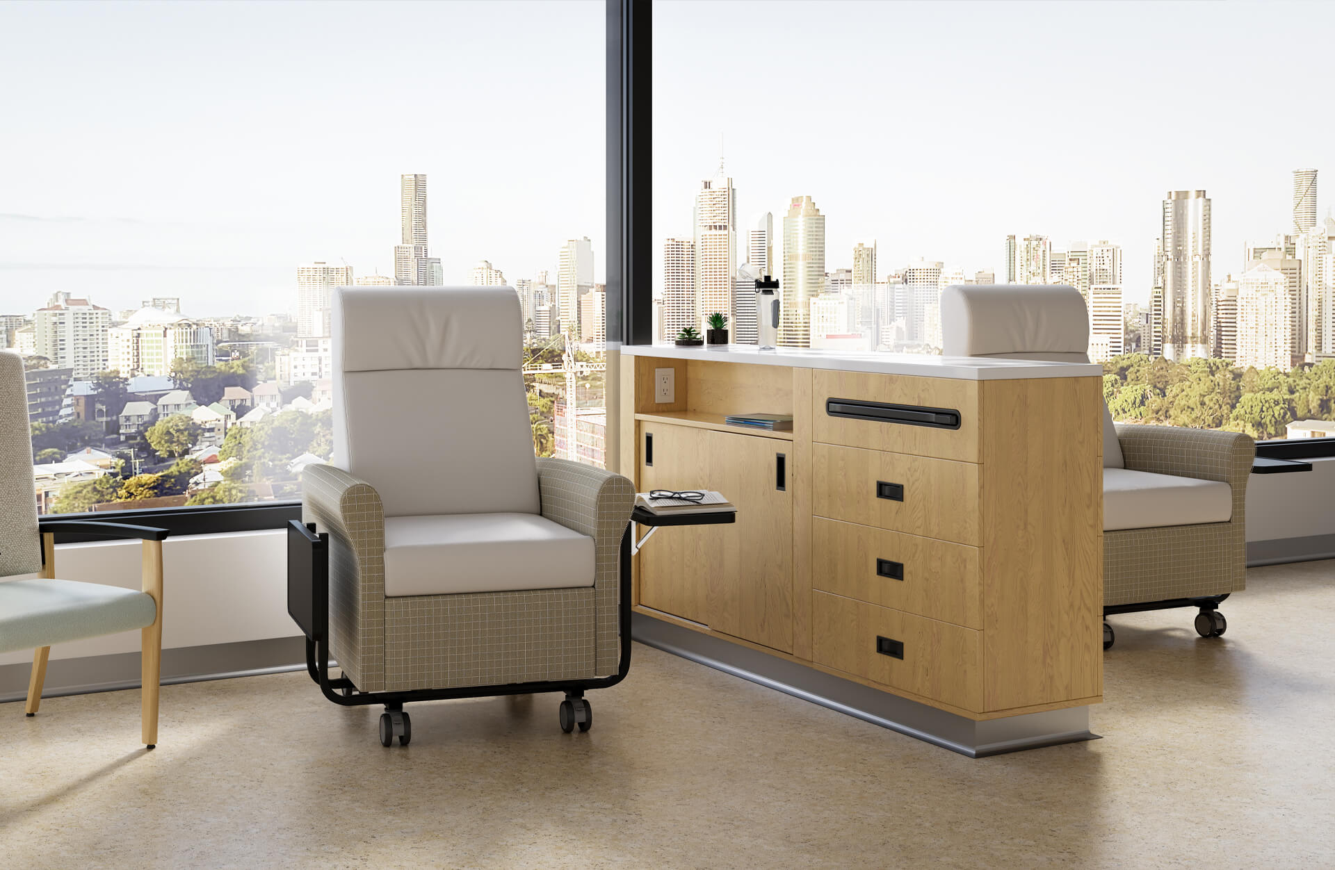 Hospital Chair Lifestyle 3D Rendering