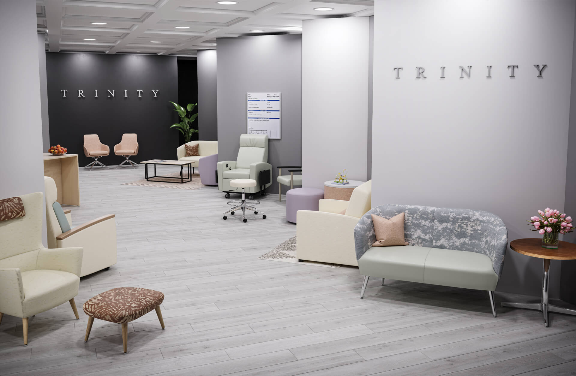 Waiting Room Furniture Lifestyle 3D Rendering