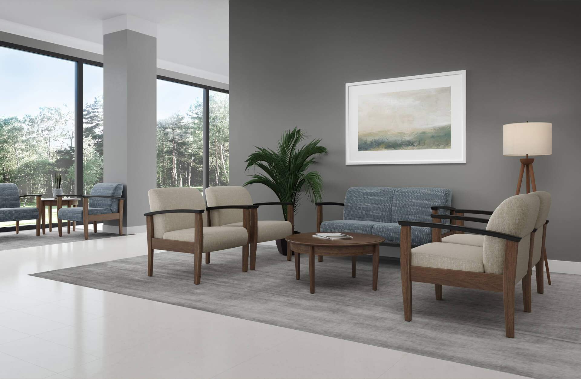 Lobby Furniture Set Lifestyle 3D Rendering