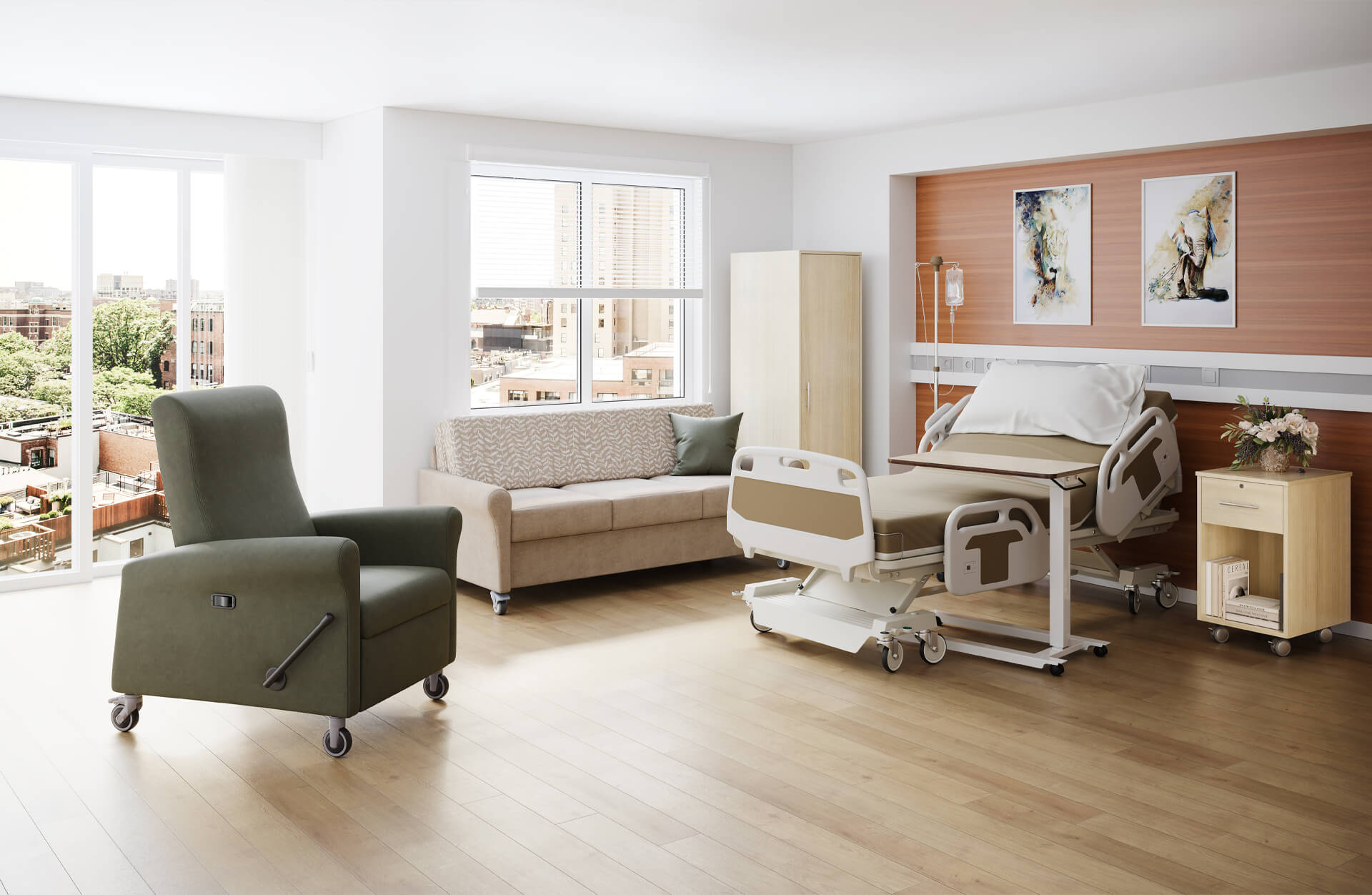 Hospital Furniture Lifestyle 3D Rendering
