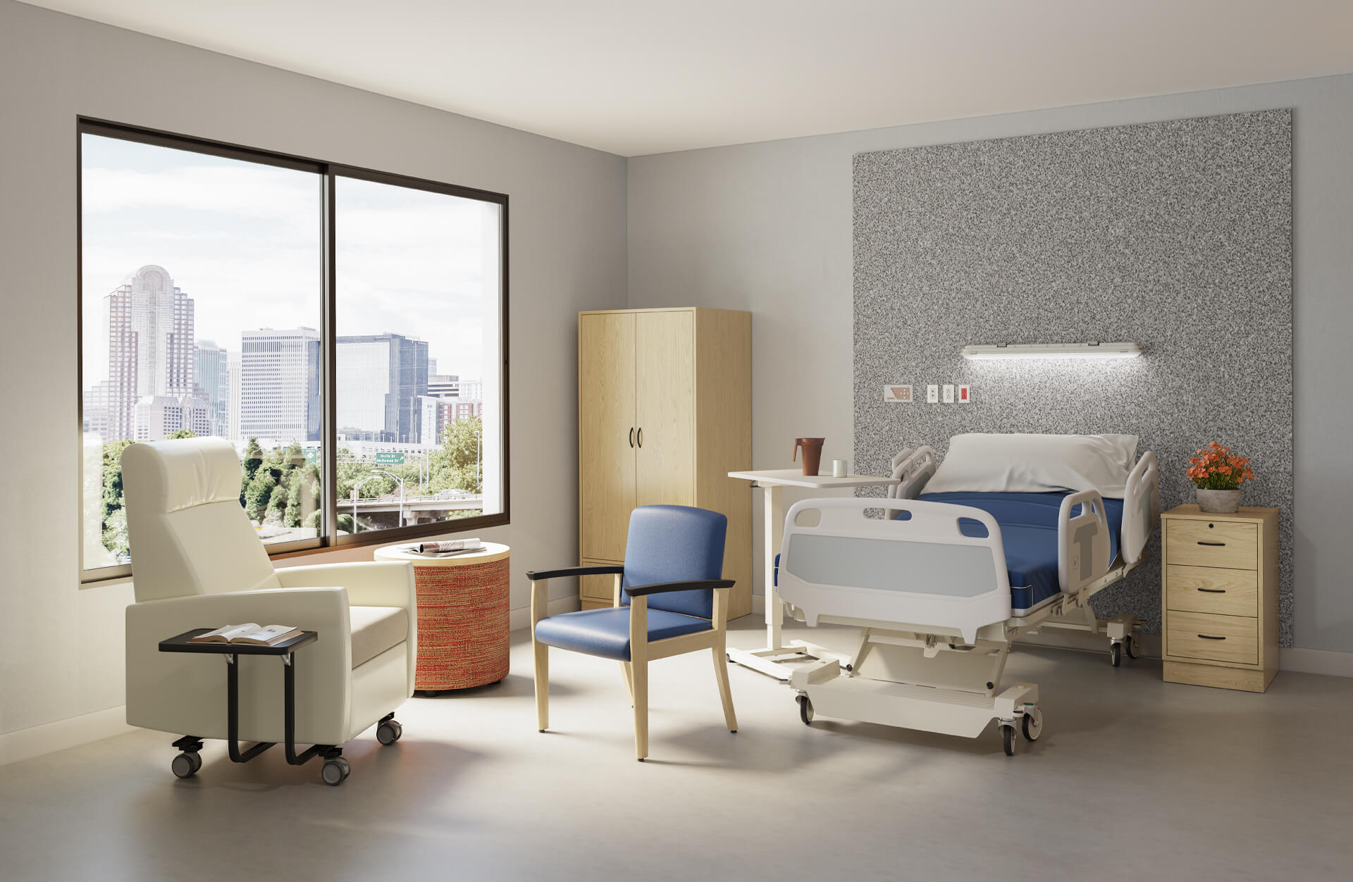 Hospital Room Furniture Lifestyle 3D Render