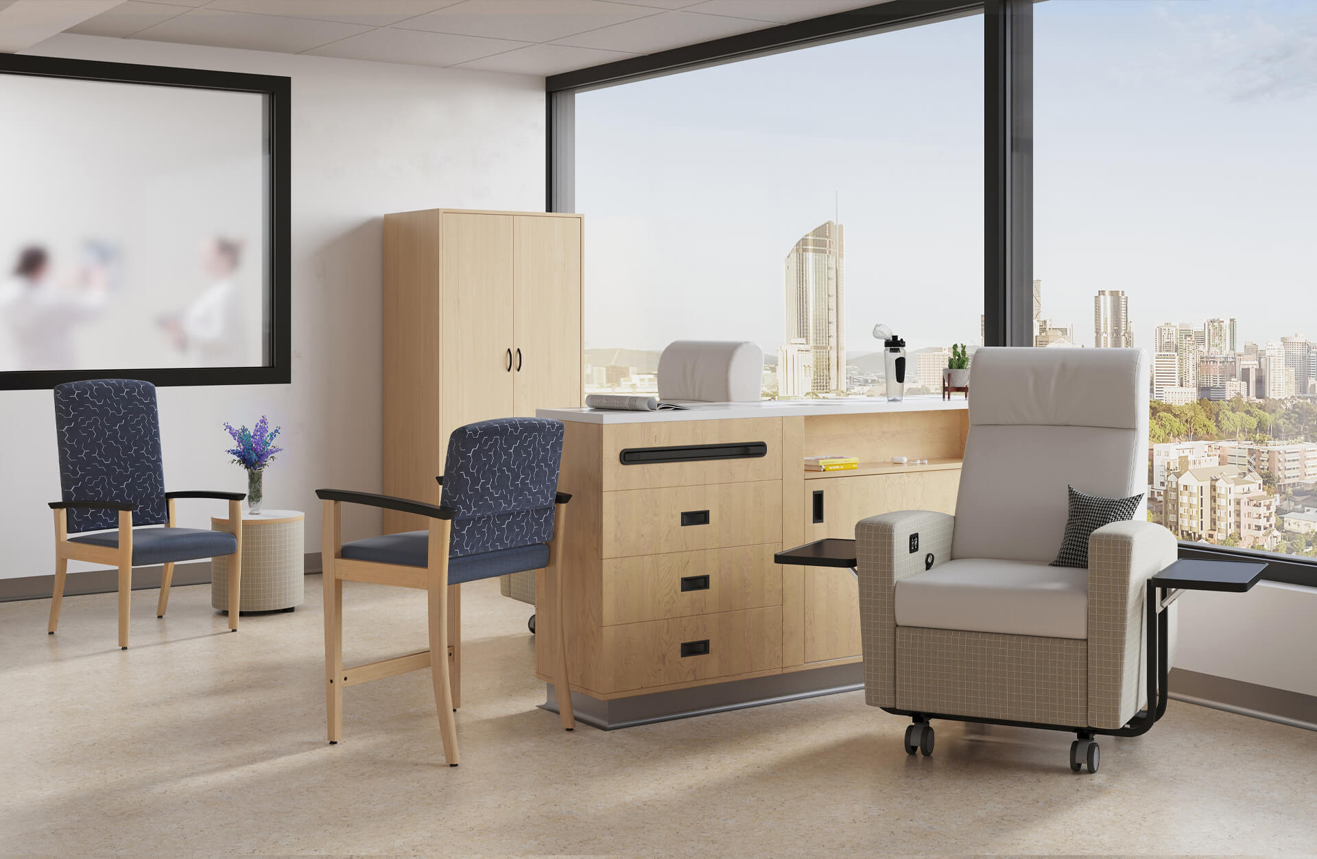 Hospital Room Furniture Lifestyle 3D Rendering
