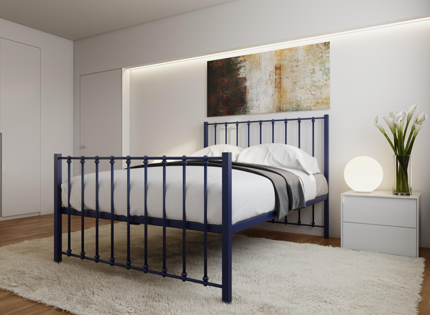 Blue Bed Product Rendering