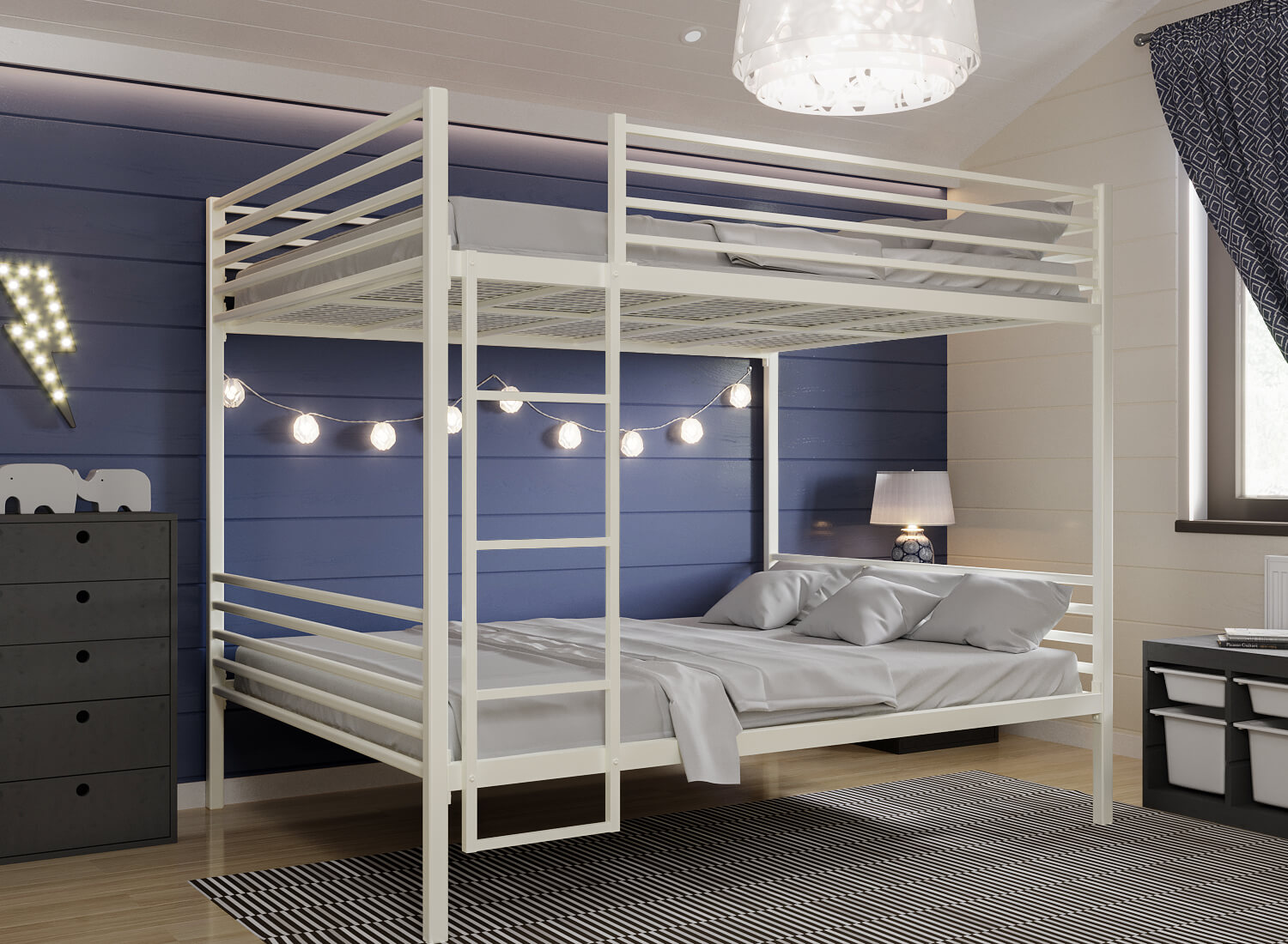 White Bunk Bed Product Rendering