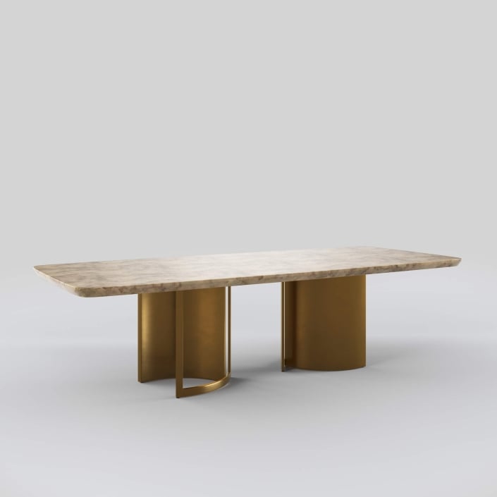 Dark Gold Table 3D Rendering