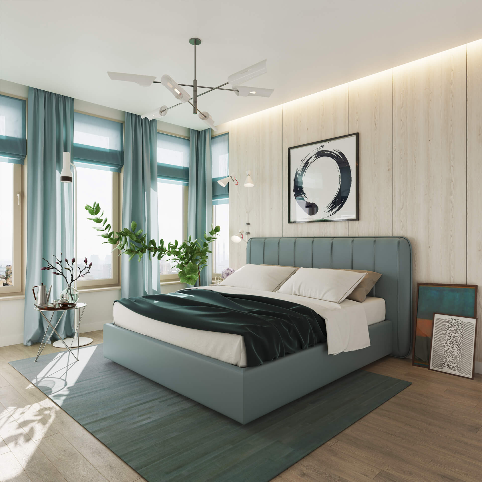Green Bed Lifestyle Rendering