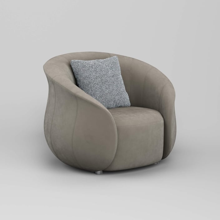 Grey Armchair 3D Rendering
