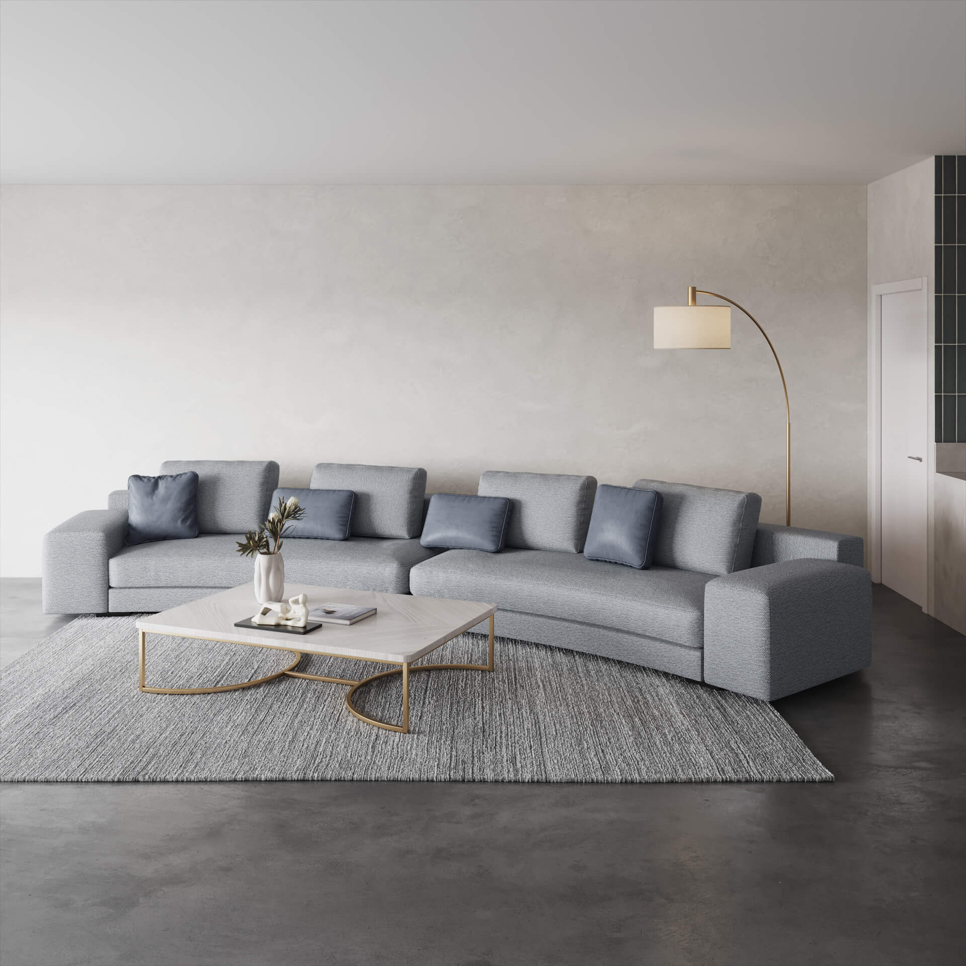 Grey Sofa Lifestyle Rendering