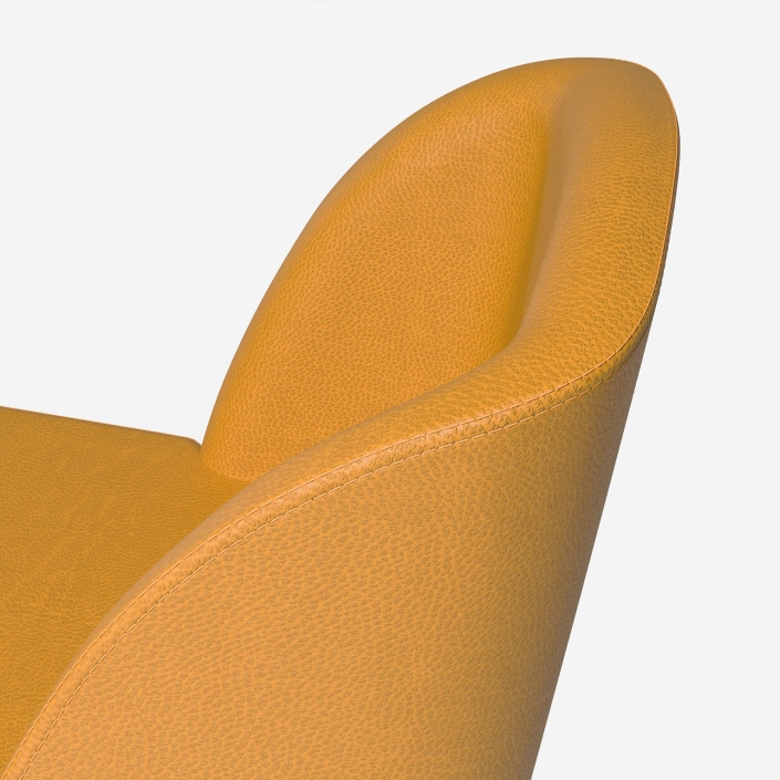 Close-Up 3D Rendering of Leather Chair