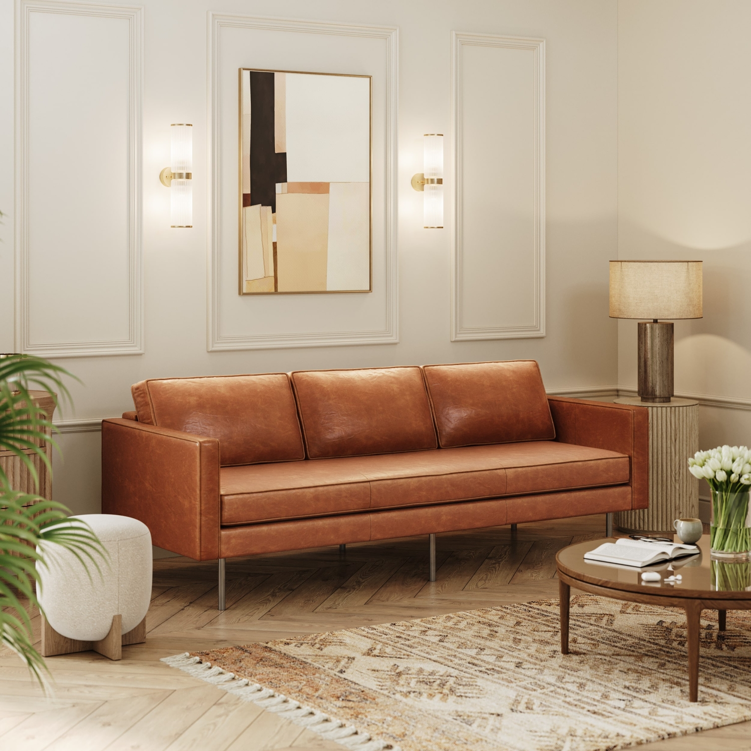 Lifestyle Render for a Brown Sofa