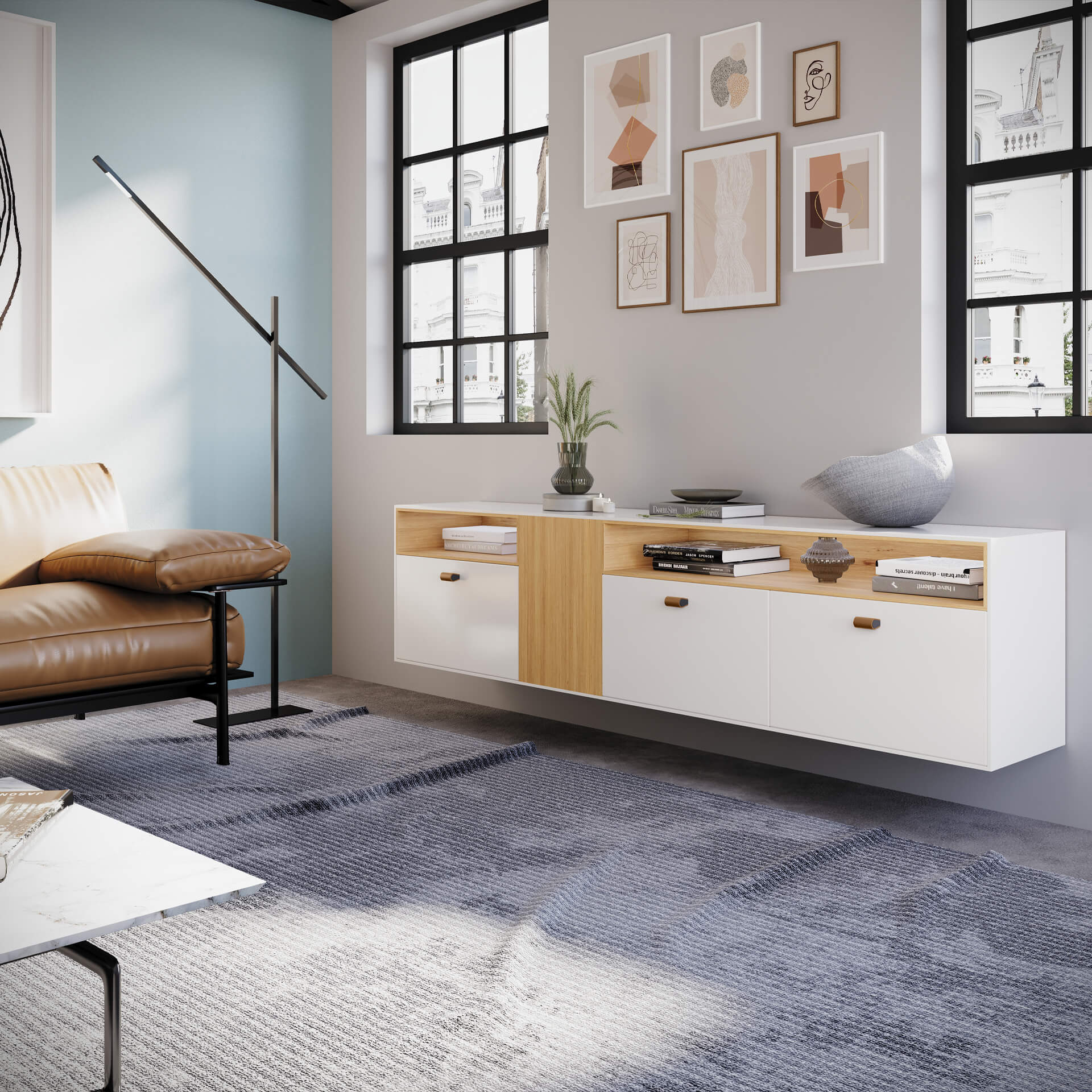 Media Console Lifestyle Rendering
