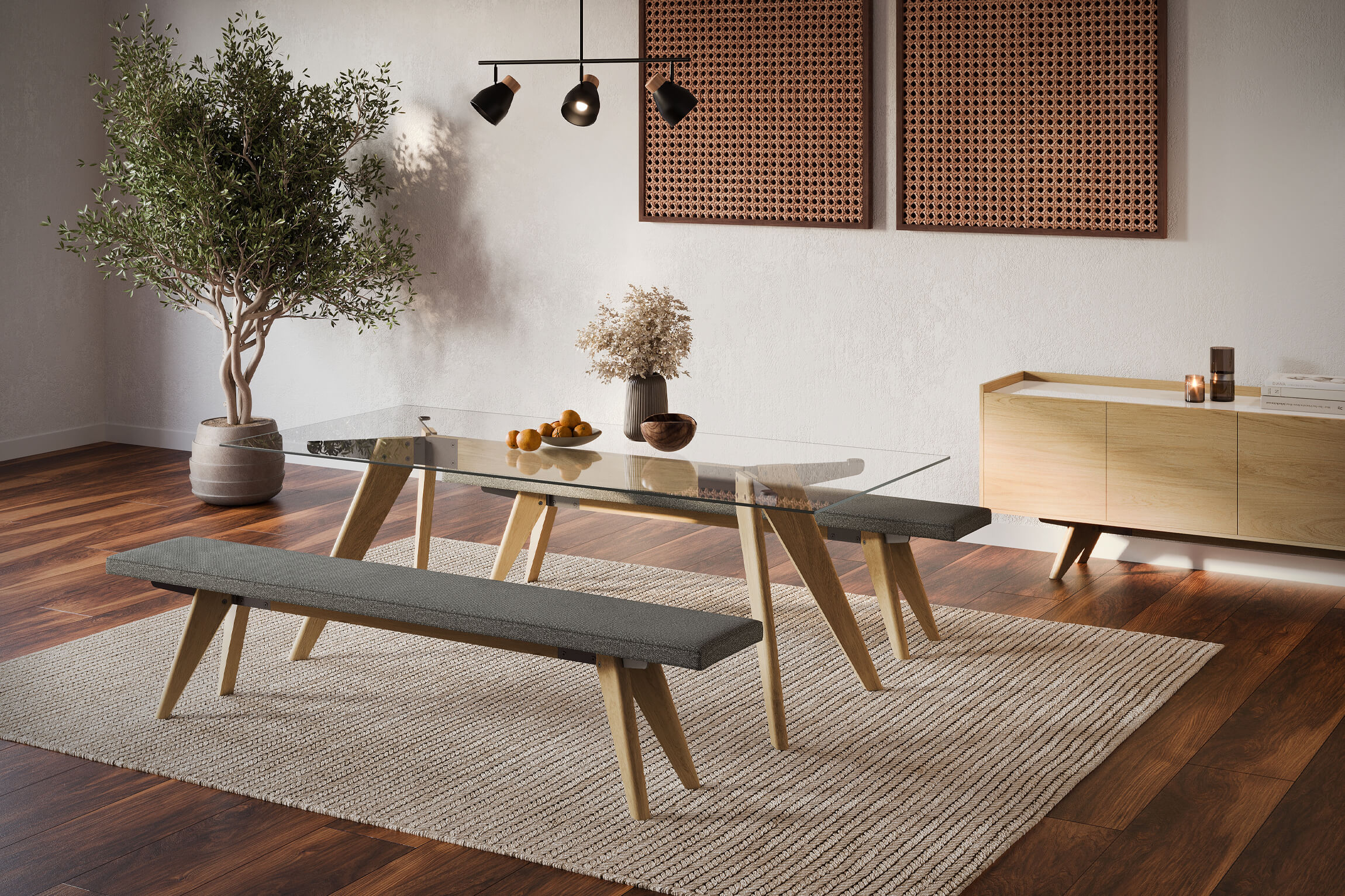 Lifestyle 3D Rendering of Dining Room Furniture