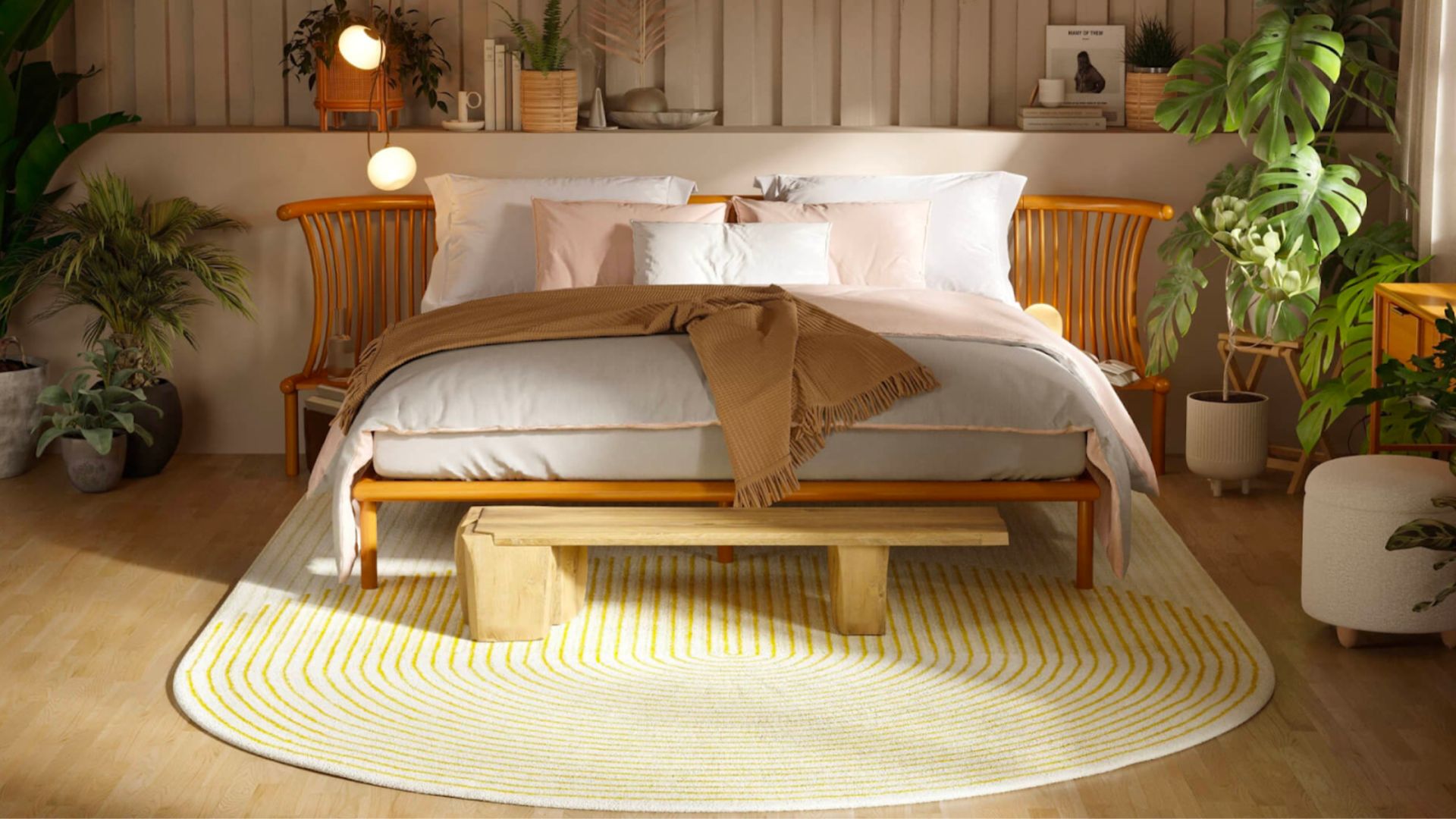 A bedroom with sustainable furnishings represents an e-commerce trend, illustrating the focus on eco-conscious shopping and environmentally responsible practices.