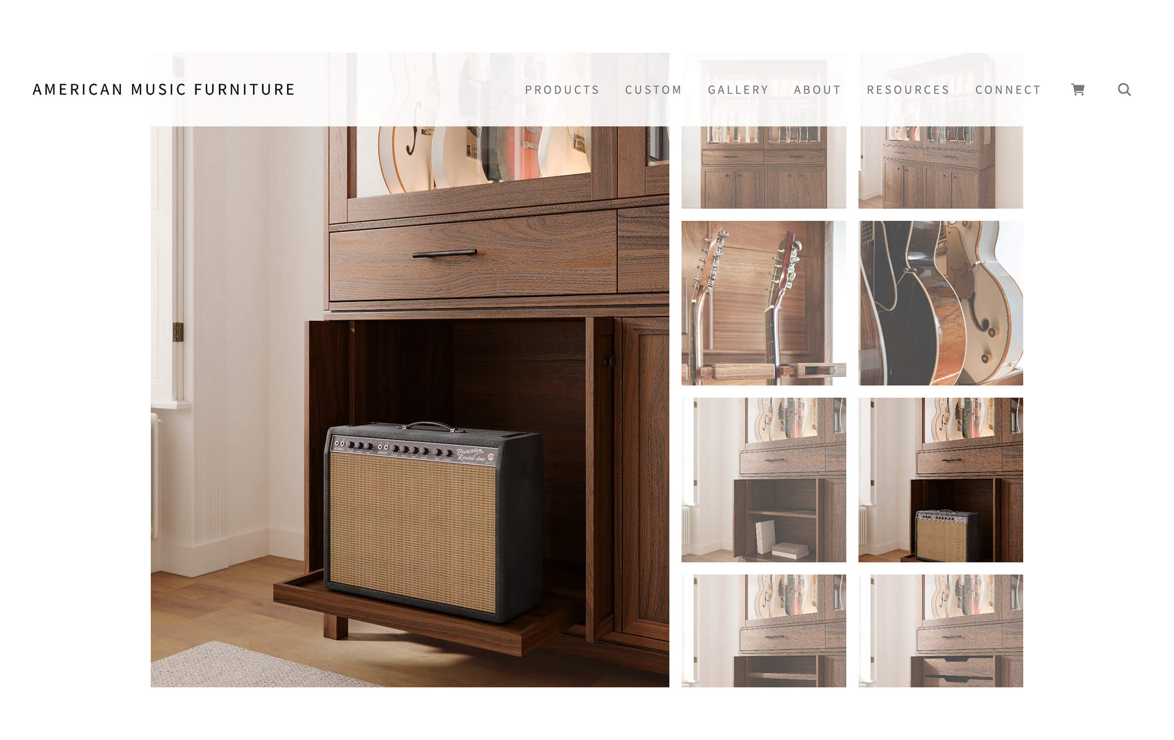 CG Rendering for American Music Furniture Site's Product List