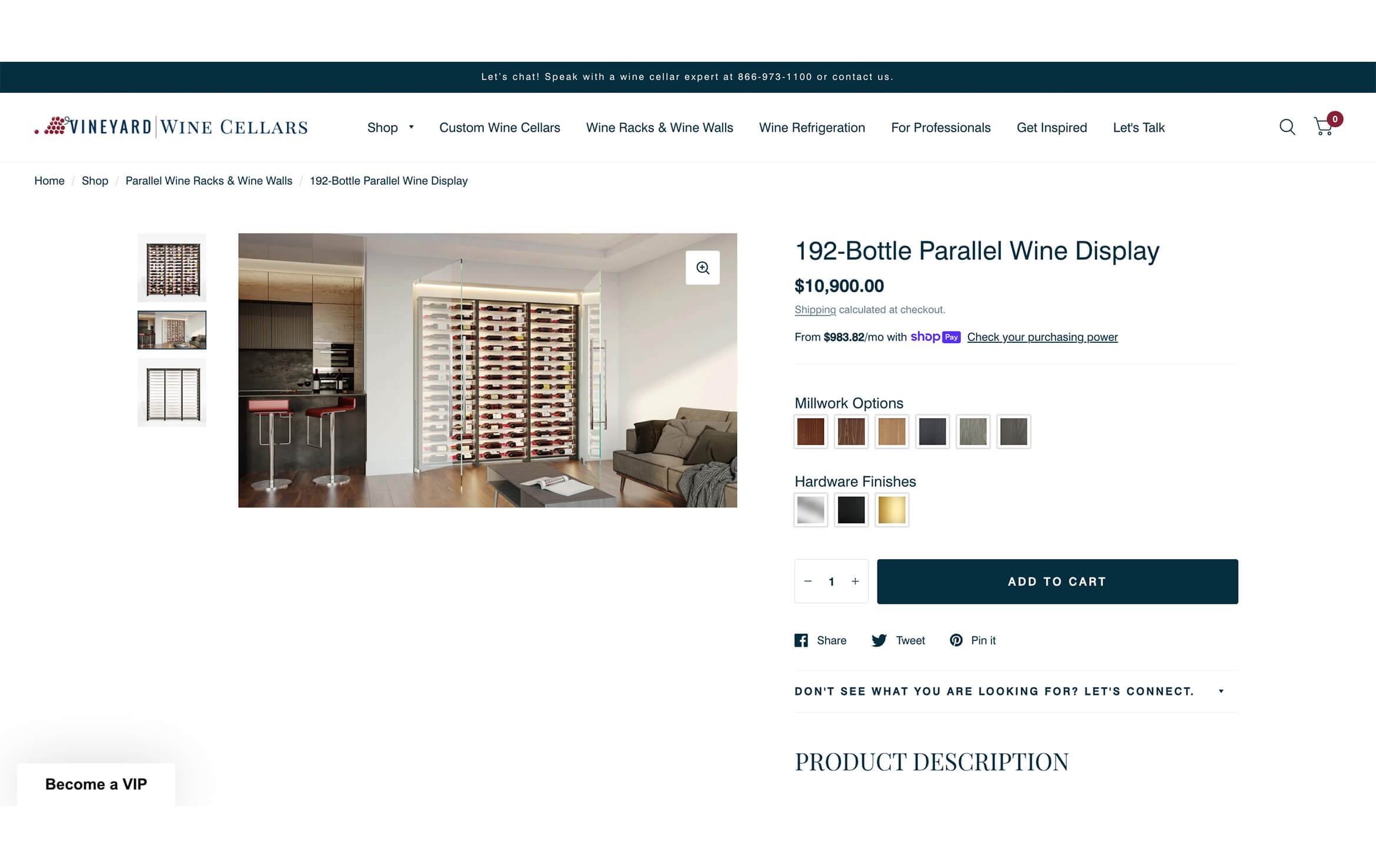 Wine Storage 3D Visualization for E-Comm Product Page
