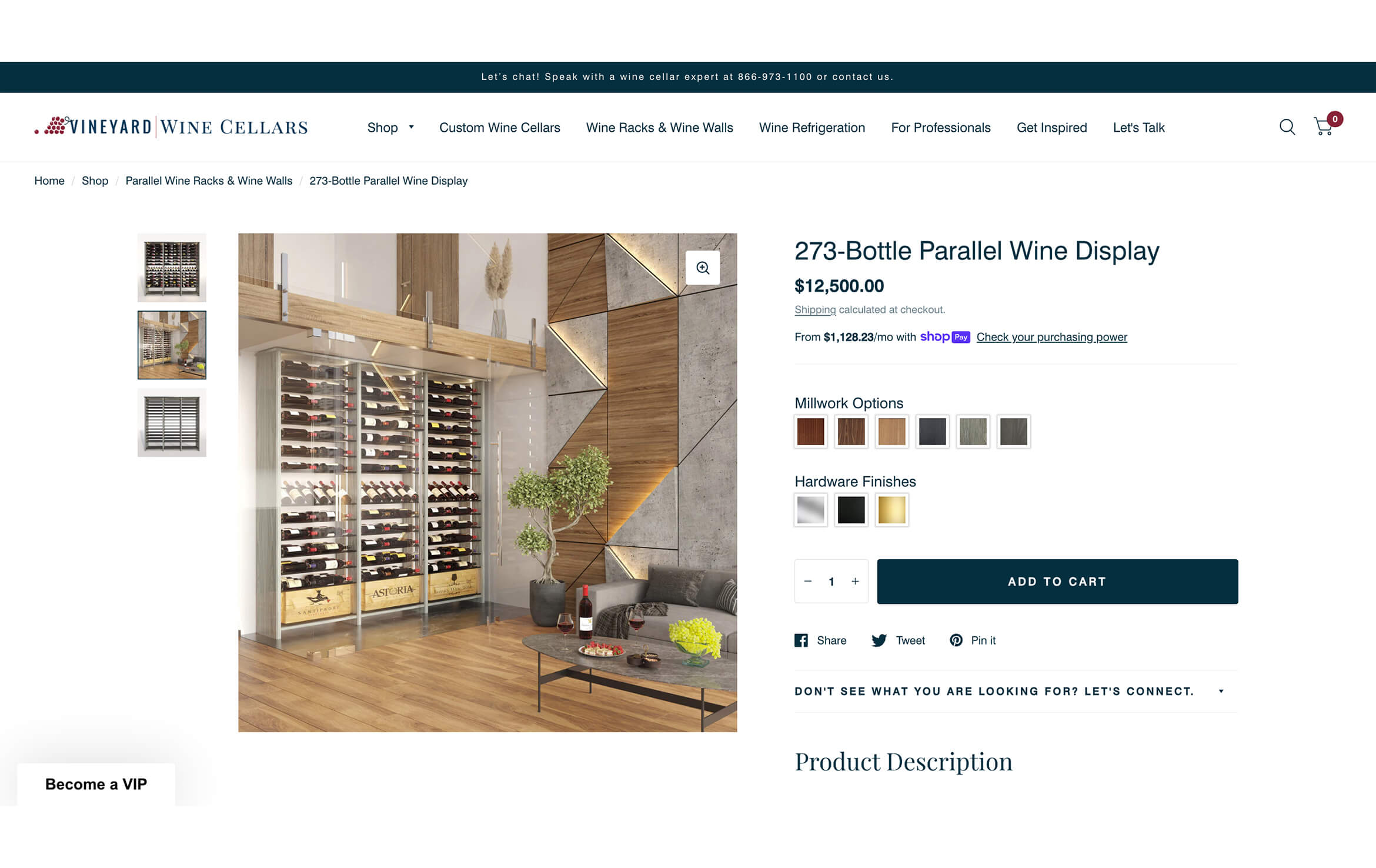 Wine Storage 3D Visualization for Website's Product Listing