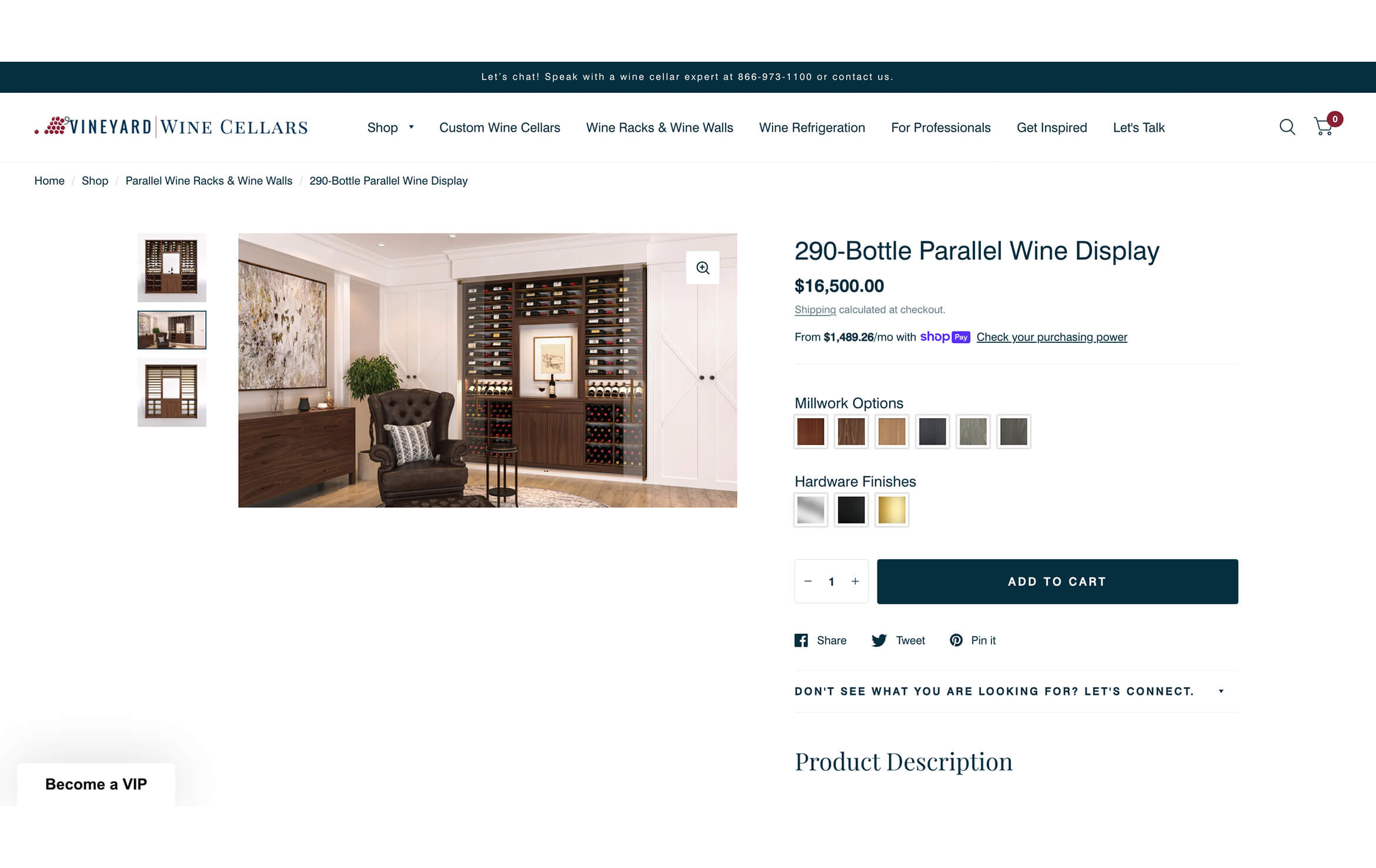 Wine Storage 3D Visualization for Site's Product Page