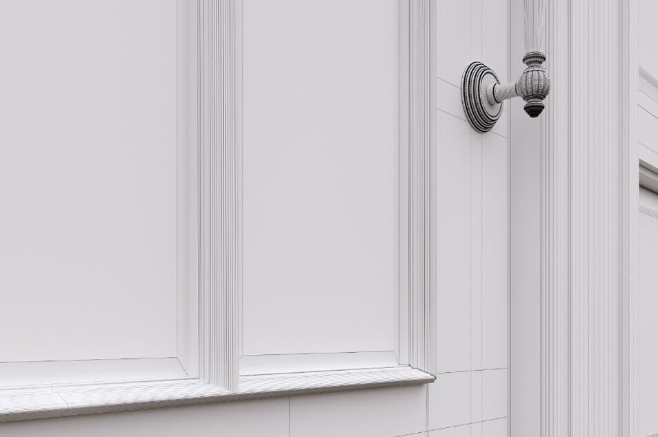 3D Grayscale Render for a Door Model