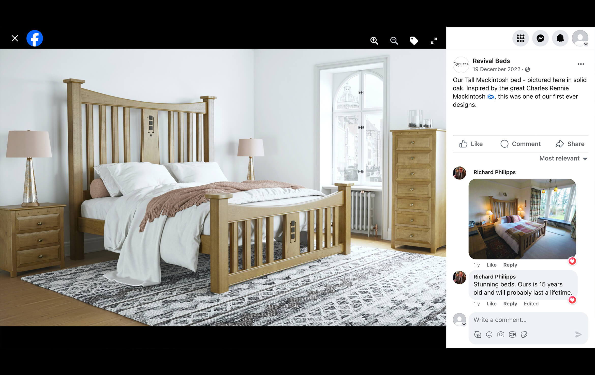 Bedroom Furniture Rendering for a Revival Beds' FB