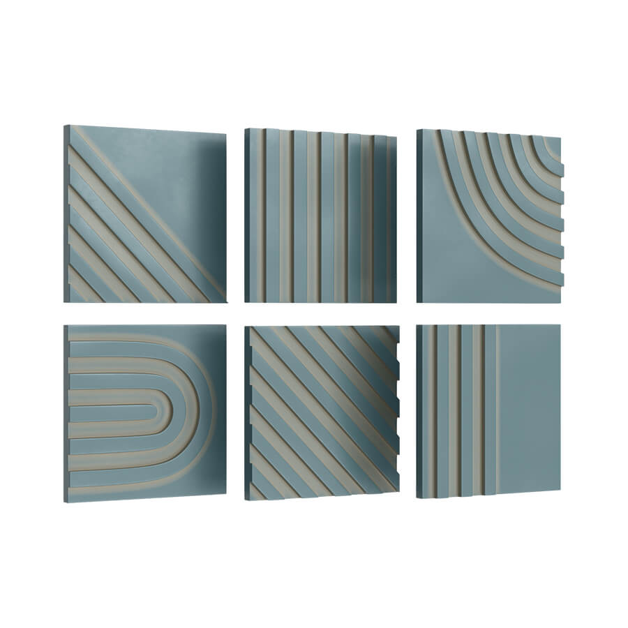 Tiles 3D Model in Grayscale