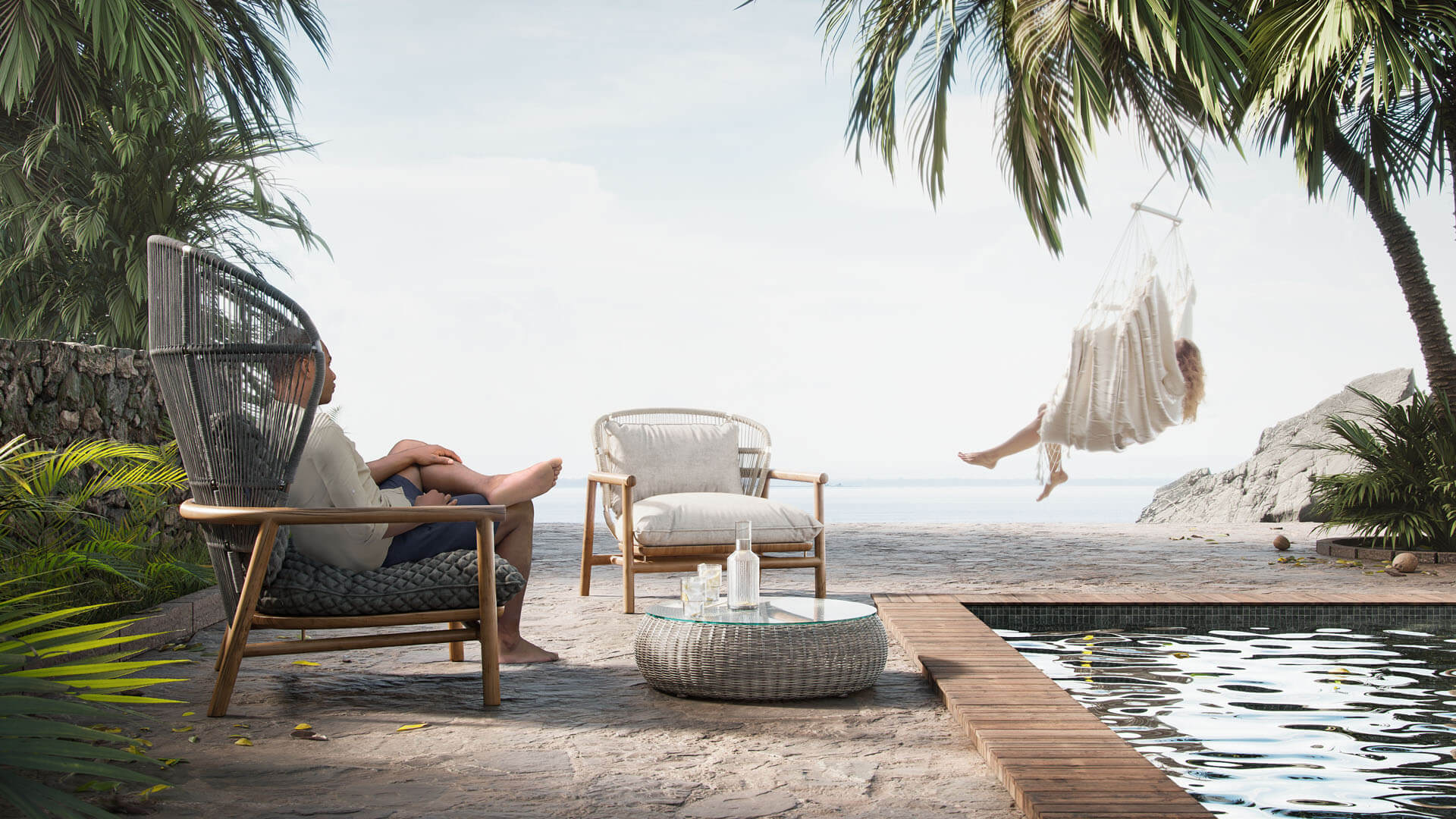 CG Image of a Beach Furniture Set