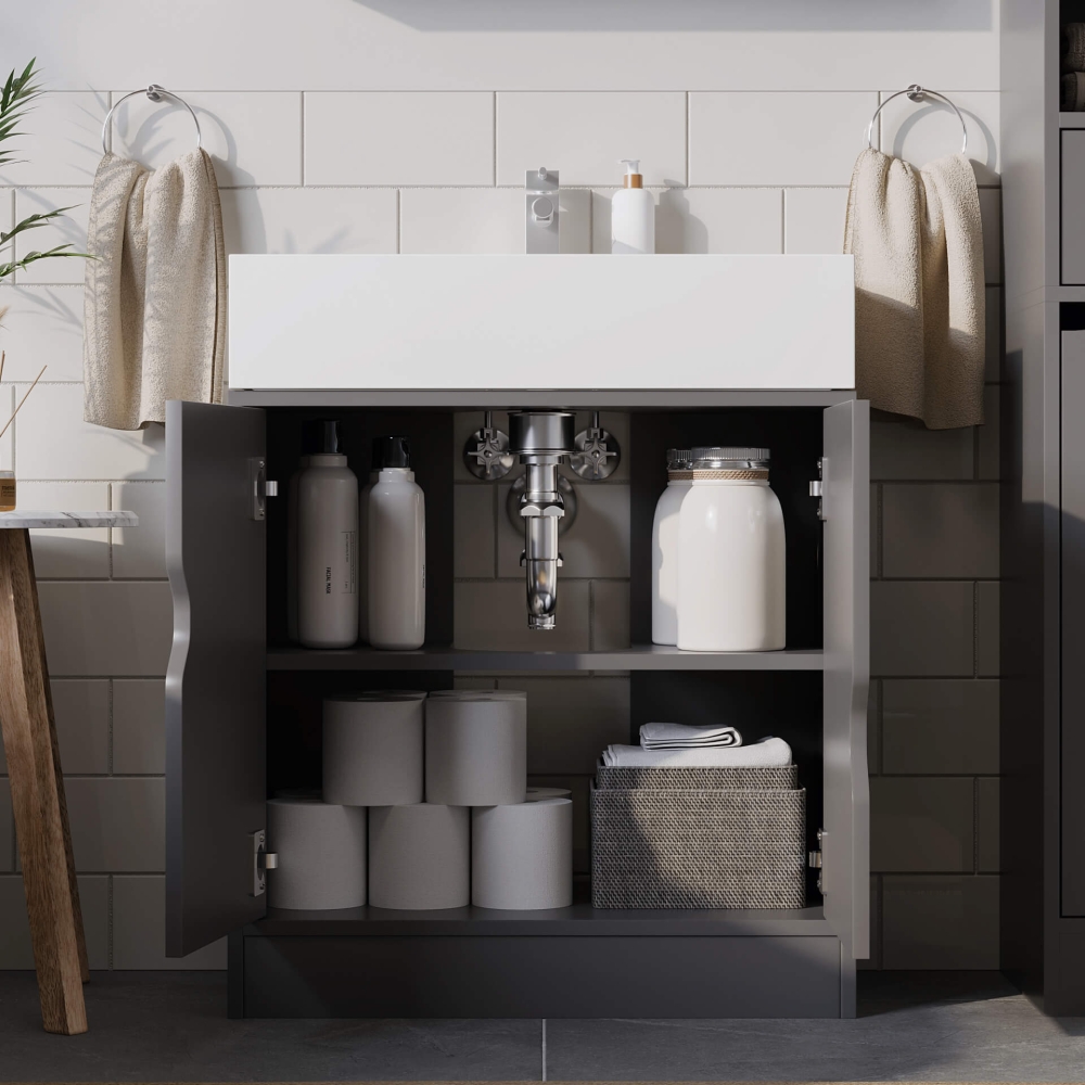 Under Sink Bathroom Cabinet 3D Rendering