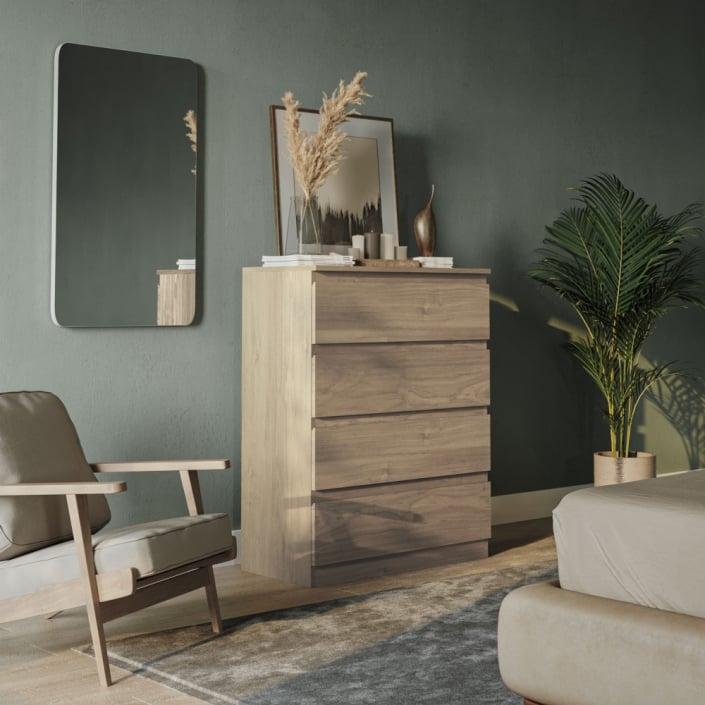 Dresser in a Bedroom 3D Rendering