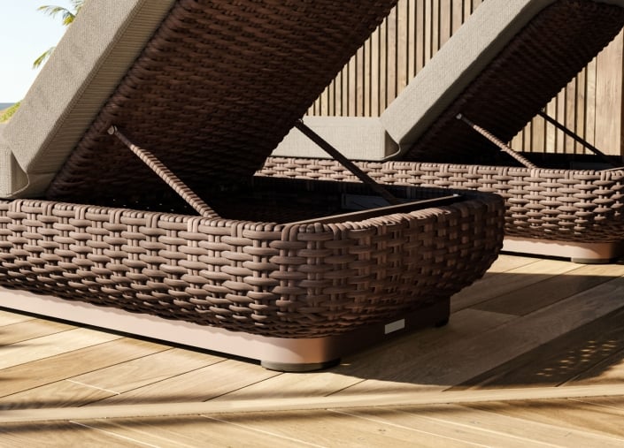 Wicker Sunlounger Close-up 3D Render