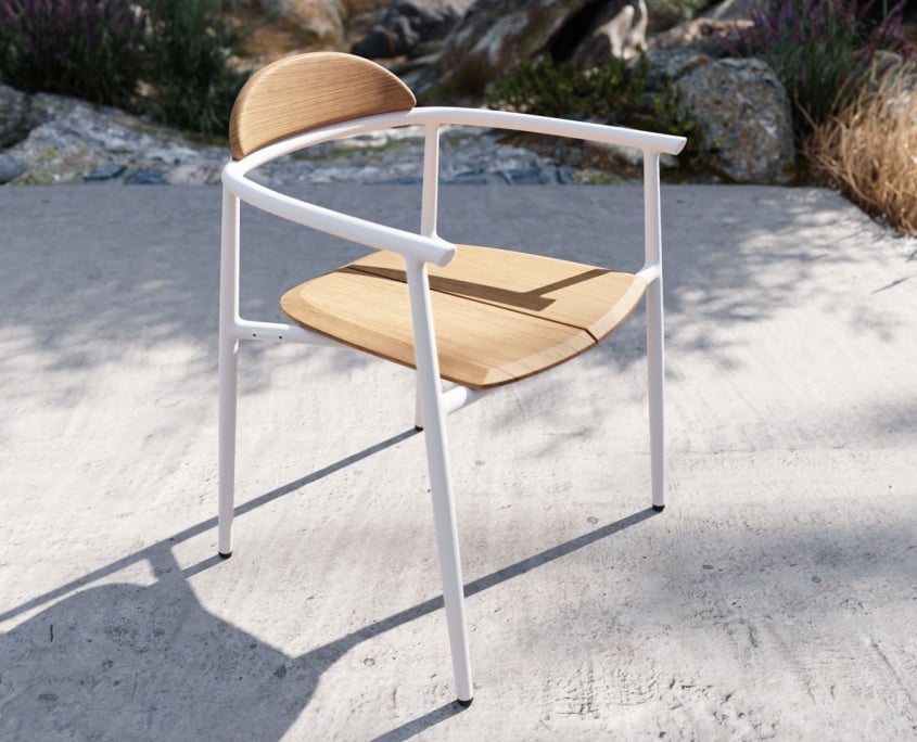 Chair in an Outdoor Scene Rendering