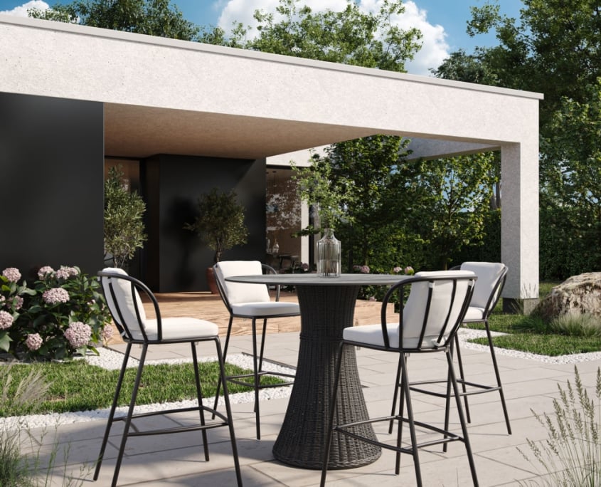 3D Patio Dining Furniture Visualization