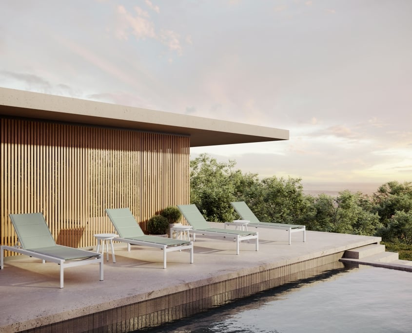 3D Sun Loungers Rendering