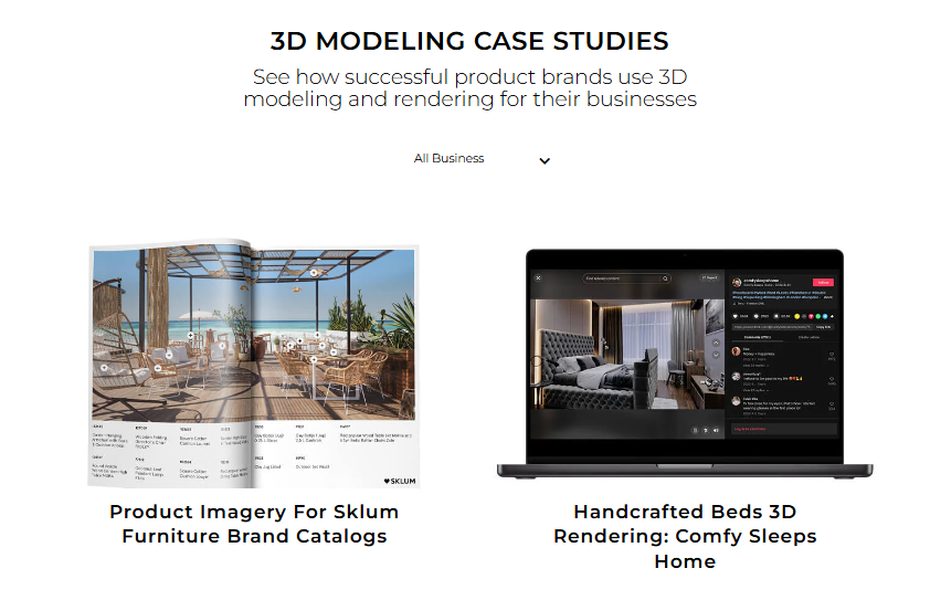 Case studies of furniture 3D modeling projects