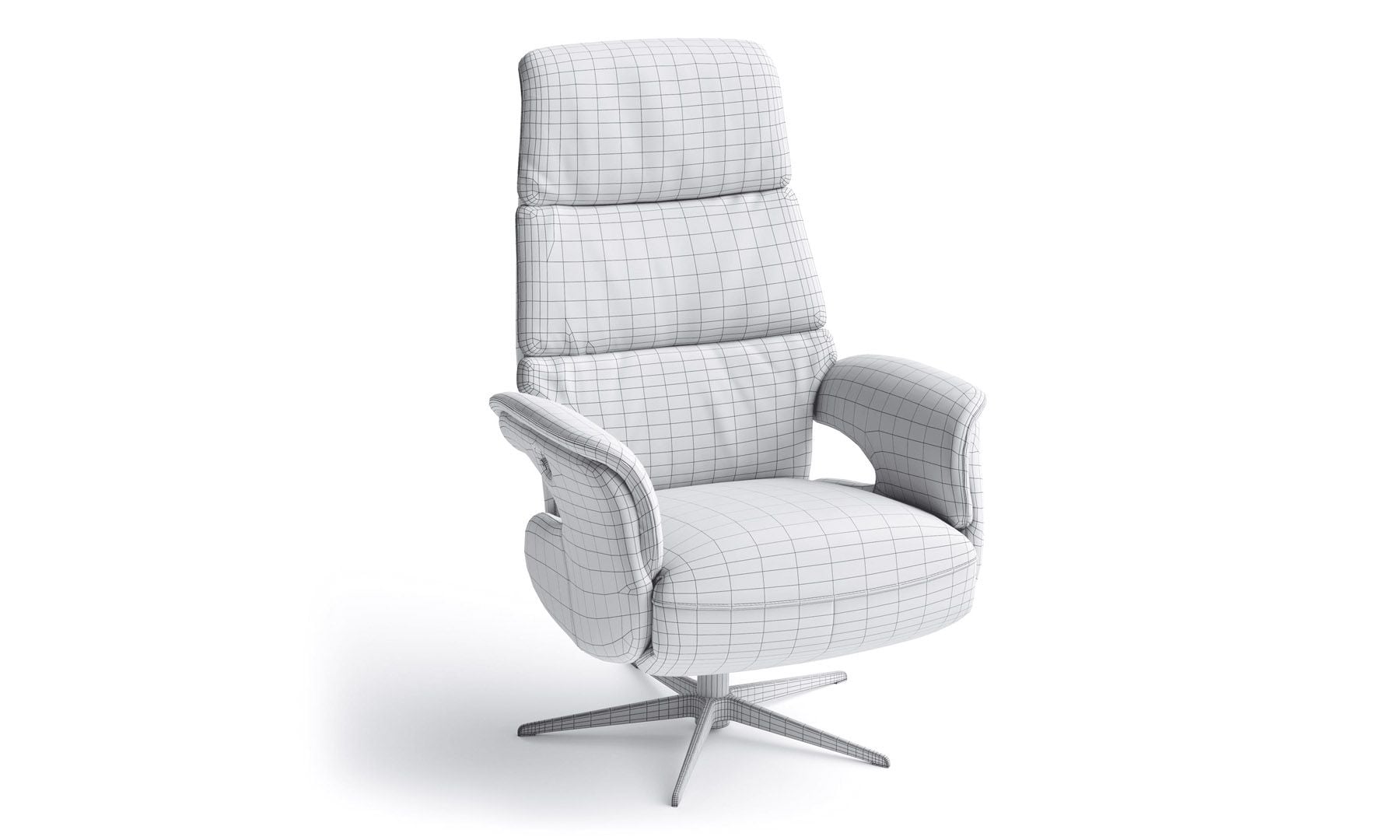 Wireframe view of a 3D furniture model prepared for an Amazon listing