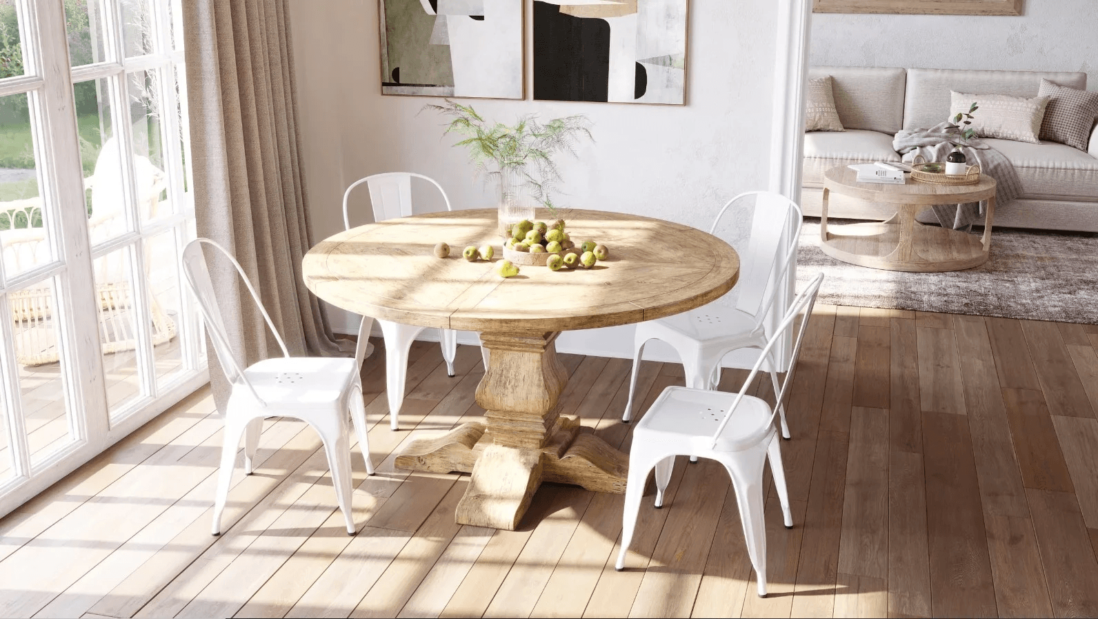 3D Render of a Dining Furniture Set