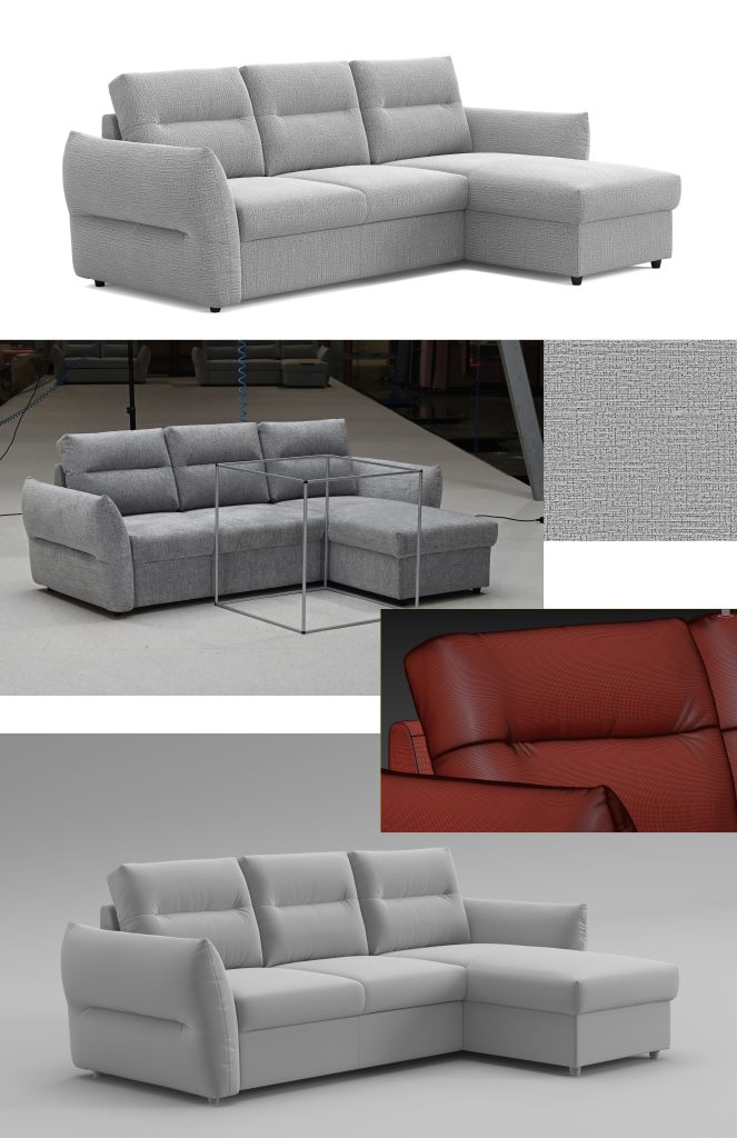 3D Modeling of a Corner Sofa