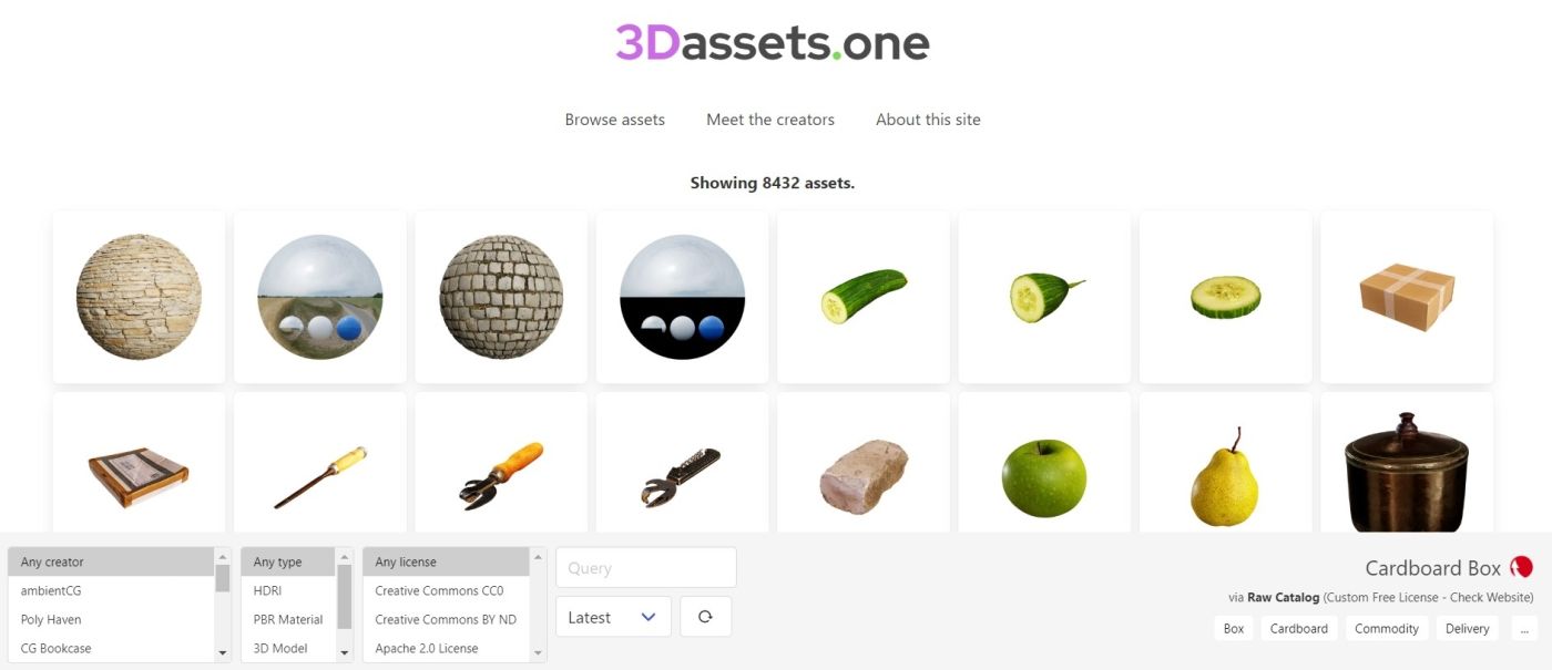 3DAssets.one — free and premium 3D texture resources