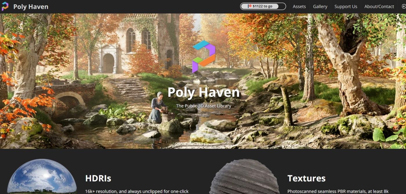 Poly Haven — free high-quality PBR textures and 3D models