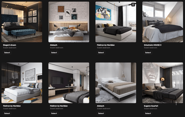 Selecting 3D Scene from Library for CG Photo Montage