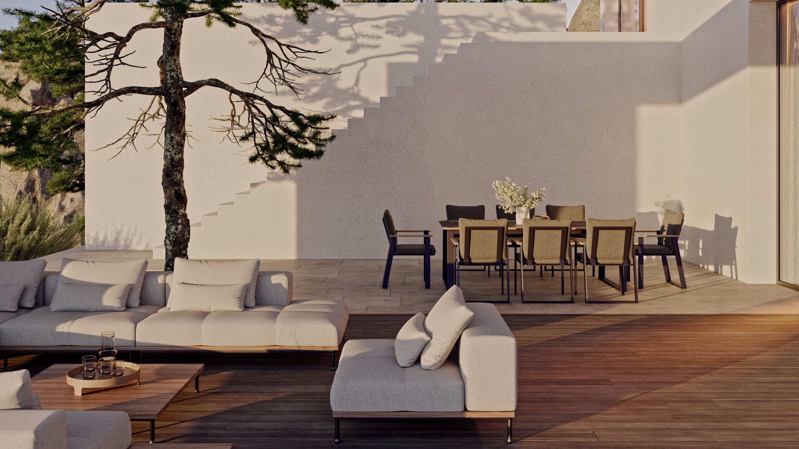 3D Product Animation Video of Furniture on an Outdoor Terrace