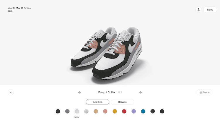 Online Personalization of a Classic Sneaker Model