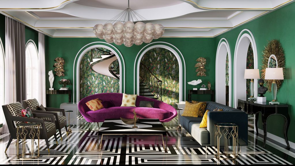 3D product modeling and rendering — Hollywood Regency lifestyle scene