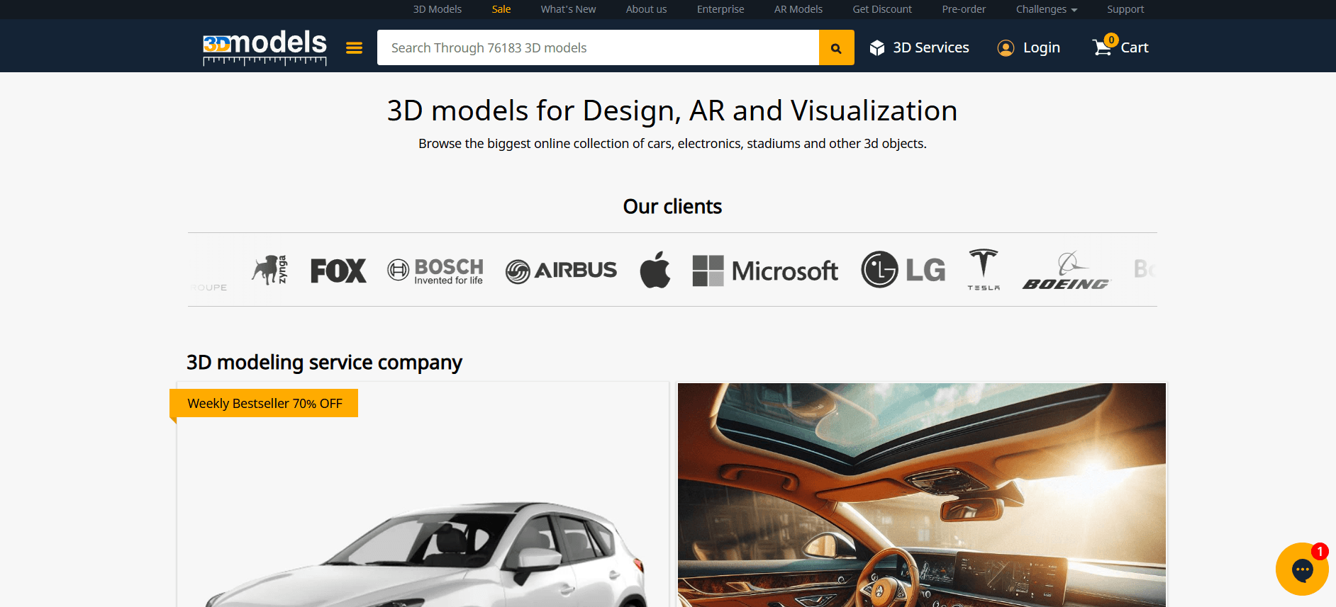 3D website for downloading 3D models