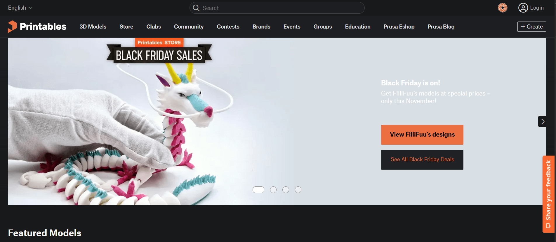 Printables for downloading 3D models